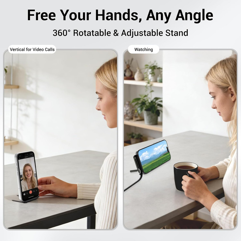 2-In-1 Invisible Stand Fast Charging Cable 240W Type-C Braided Fast Charging Cab gallery