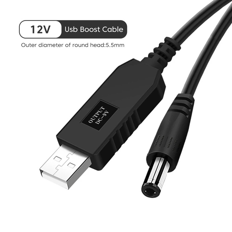Wifi to Power Bank Cable Connector USB DC 5V to 12V Cable Boost Converter Step-U