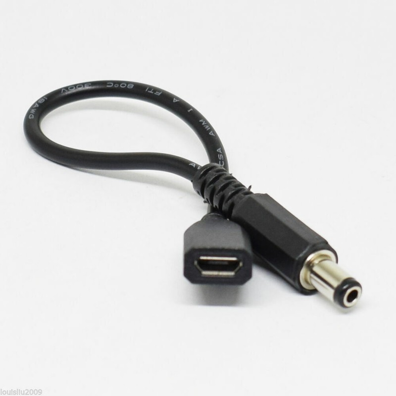 10pcs 5.5×2.5mm Male Plug to Micro 5pin USB Female Socket DC Power Adapter cable