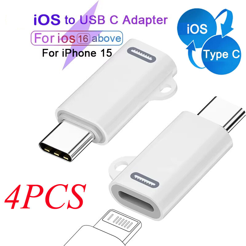 Type C Male to 8 Pin Female Adapter Converter For iPhone 16 15 Android Cellphone