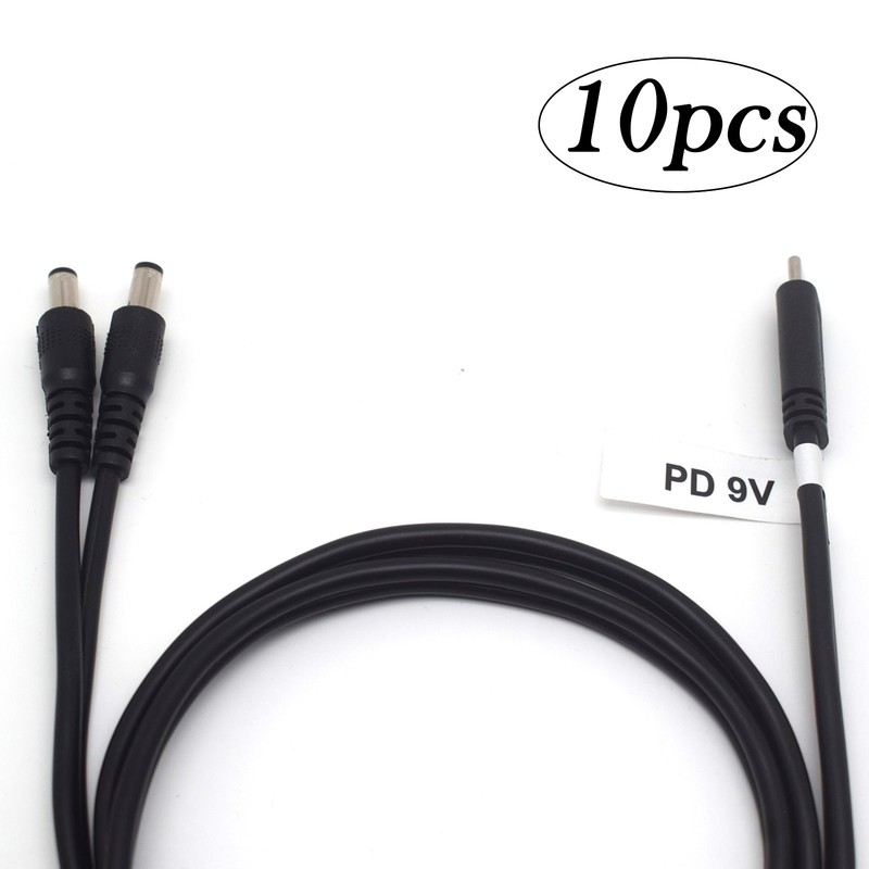 9V USB Type-C to DC 5.5mm x 2.1mm Power Charging Cord Dual DC5521 Male Cable lot