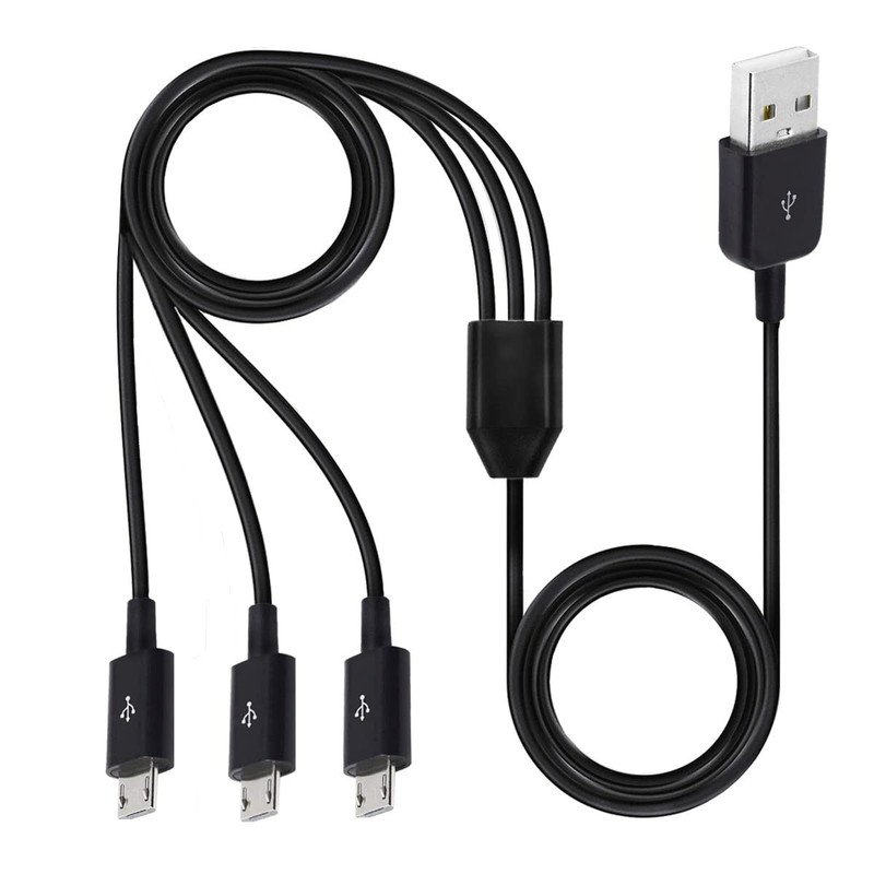 Micro USB Splitter Cable 3FT, 1 to 3 USB-A to Multiple USBMicro Extender Cord...