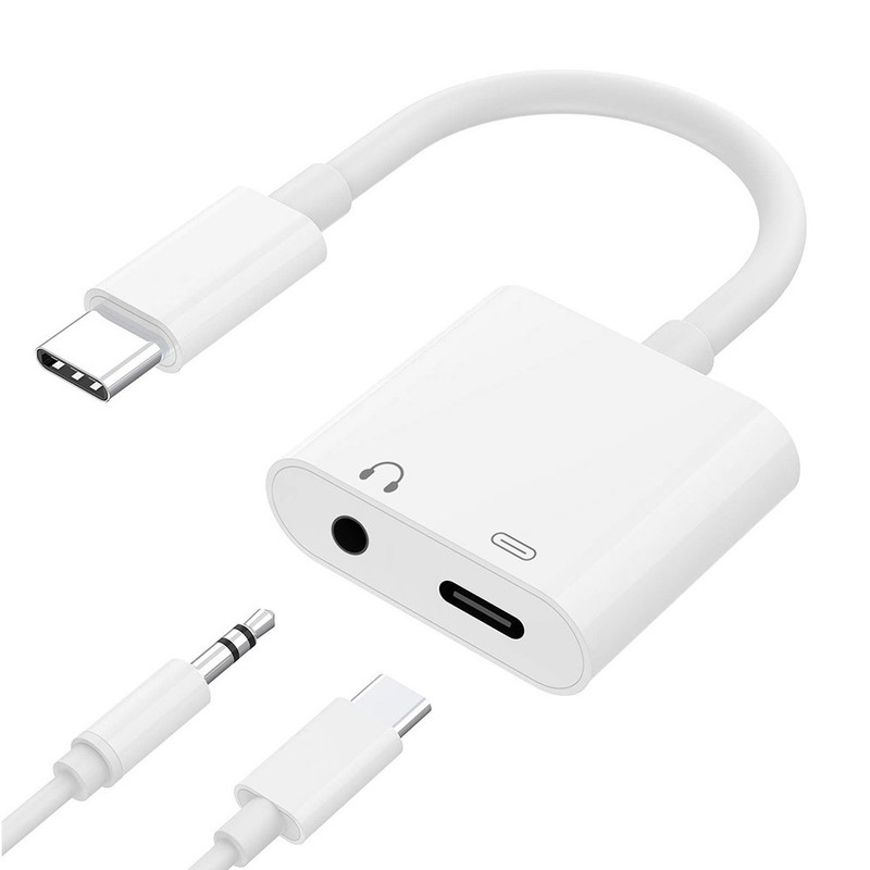 USB-C Headphone Adapter Earphone 3.5mm Jack Type-C Charger Port for Cell Phones