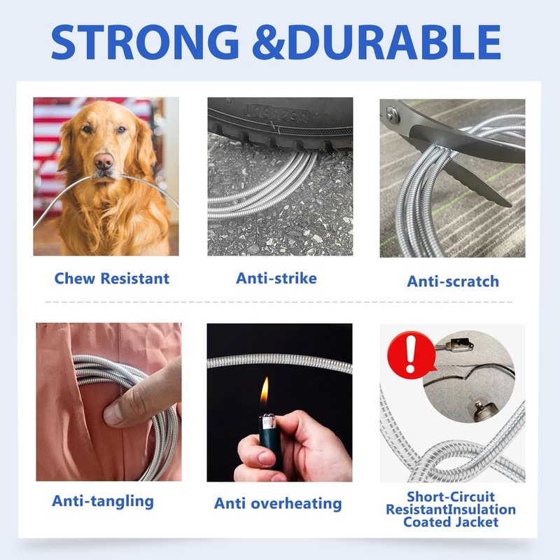 USB C Cable 6.6ft, Type C to Type C Metal Braided Charging Cable PD 65W Fast ... gallery