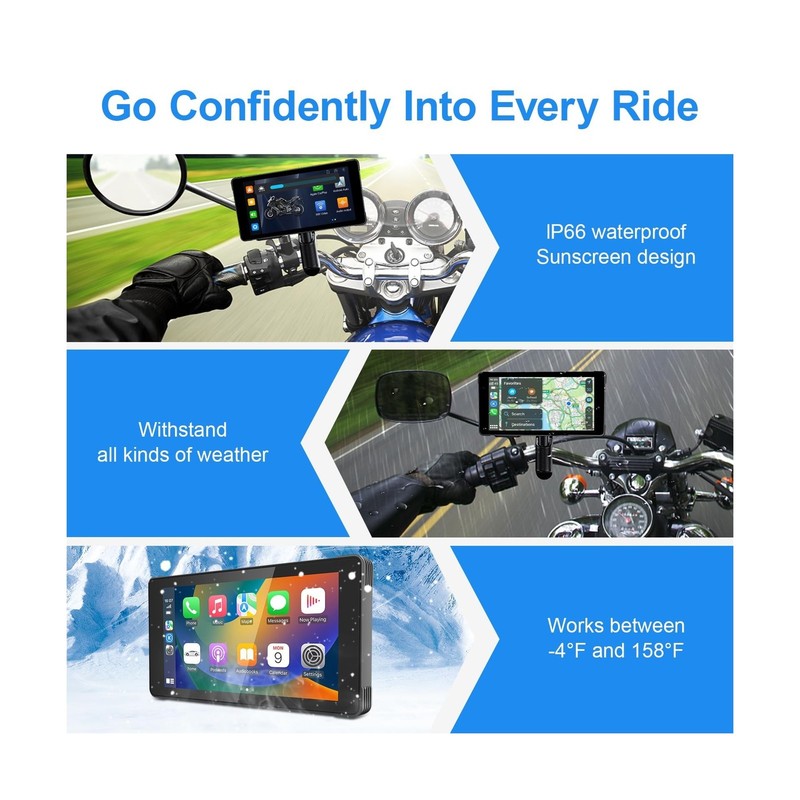 5.5" Motorcycle Carplay (Include 128GB SD Card) with Android Auto, GPS Naviga... gallery