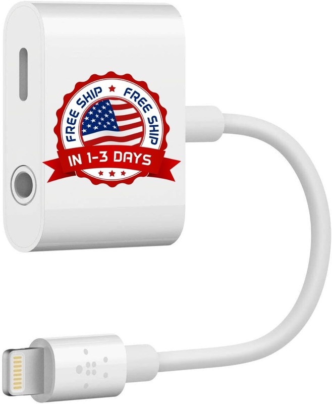 Adaptador De Conector Para Auriculares De 3,5 Mm Para Cable Auxiliar De iPhone.
