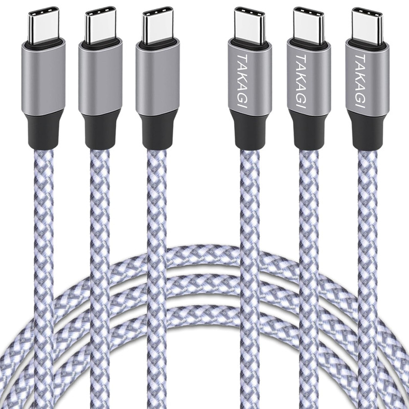 USB C to USB C Cable,Type C Charger Fast Charging Cable 60W 3Ft 3Pack Nylon Brai