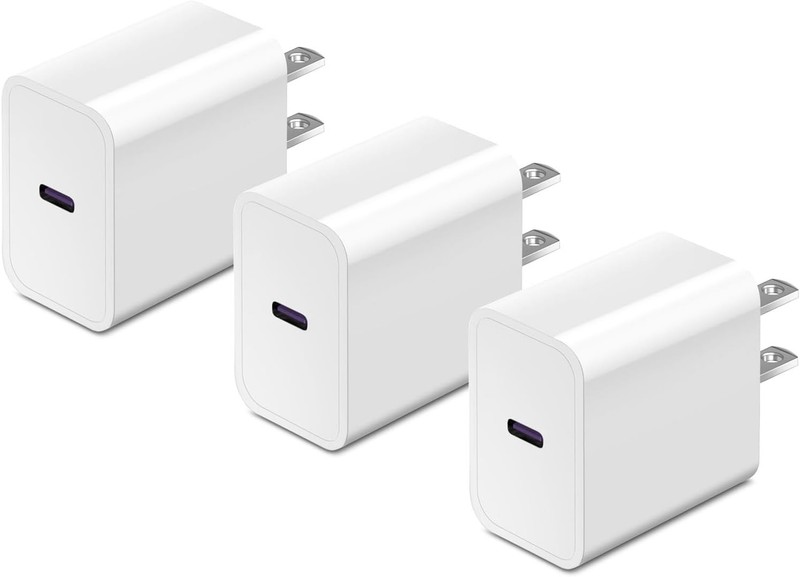 3X Fast Charger For iPhone17 16e 15 14 13 12 11 PD 20W Type C Cable USB C Block