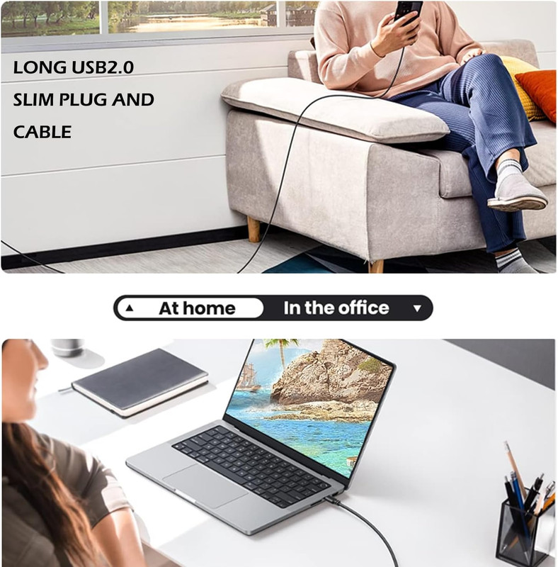 Slim USB C to USB C Cable 50FT, Long USB2.0 Cable USB C to Type C Fast Charging gallery