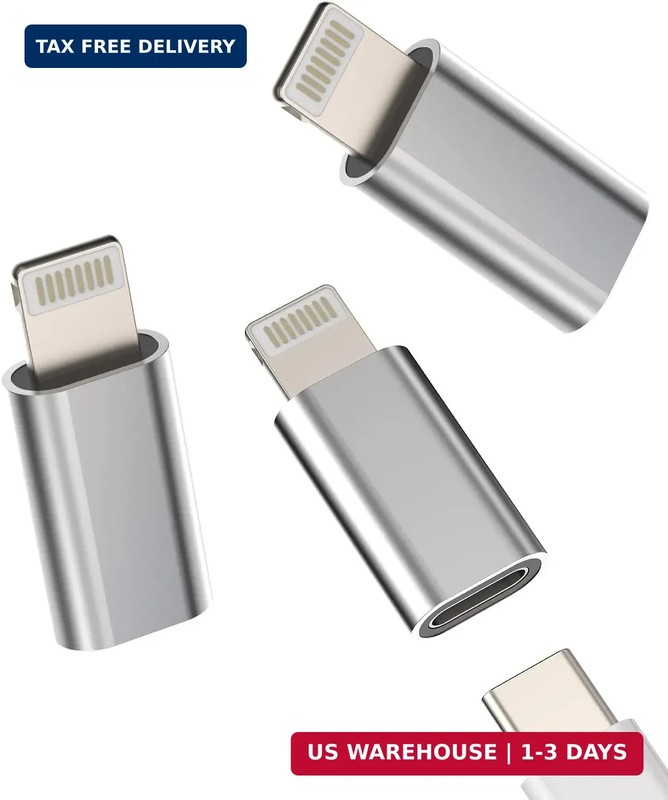 USB C Female to Lightning Male Adapter 3 Pack, Apple MFi Certified FAST SHIP