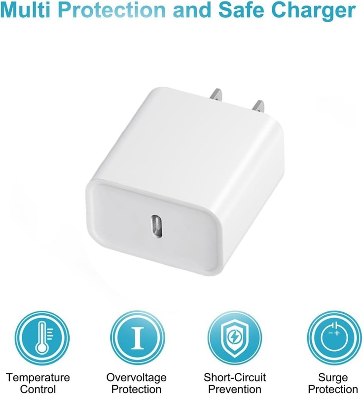 4 Original Carga Rapida USB-C De 20W Cargador Para iPhone 17 16 15 Pro Max Plus gallery