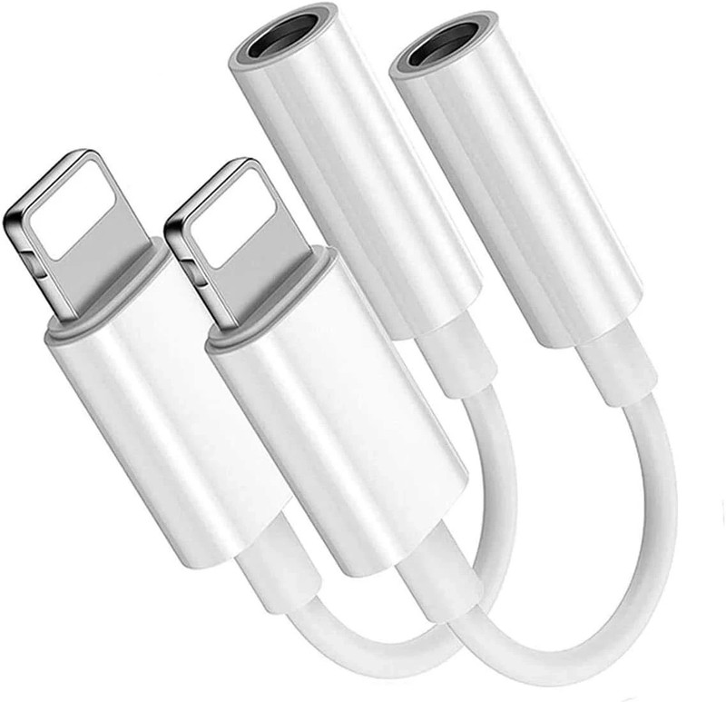 [Apple Mfi Certified] Lightning to 3.5 Mm Headphone Jack Adapter, 2 Pack Earphon