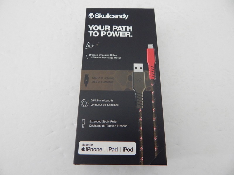 Skullcandy USB-A to Lighting Connector 6 Feet Red/Army Green New