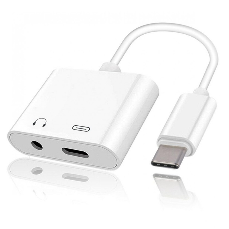 USB-C HEADPHONE ADAPTER EARPHONE 3.5MM JACK TYPE-C CHARGER for PHONES & TABLETS