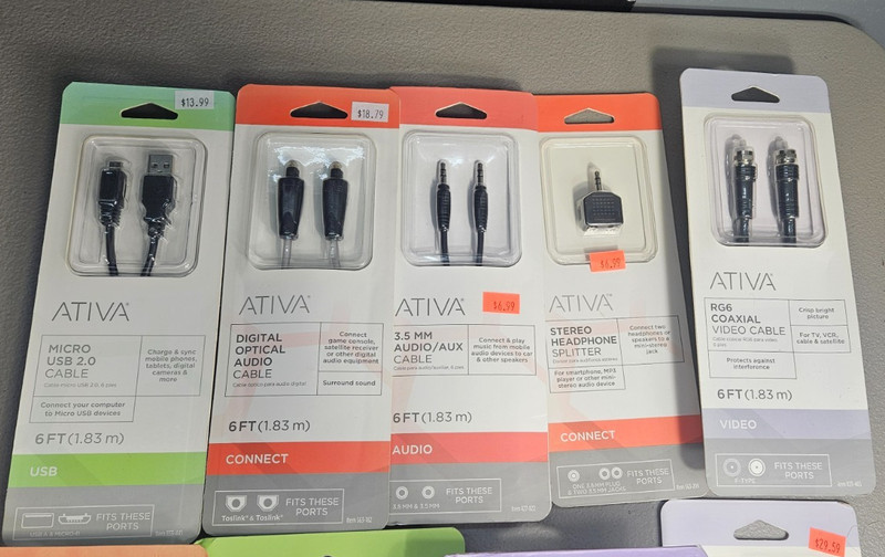 ATIVA Cable Bundle Lot of 10- New In Original Packaging gallery
