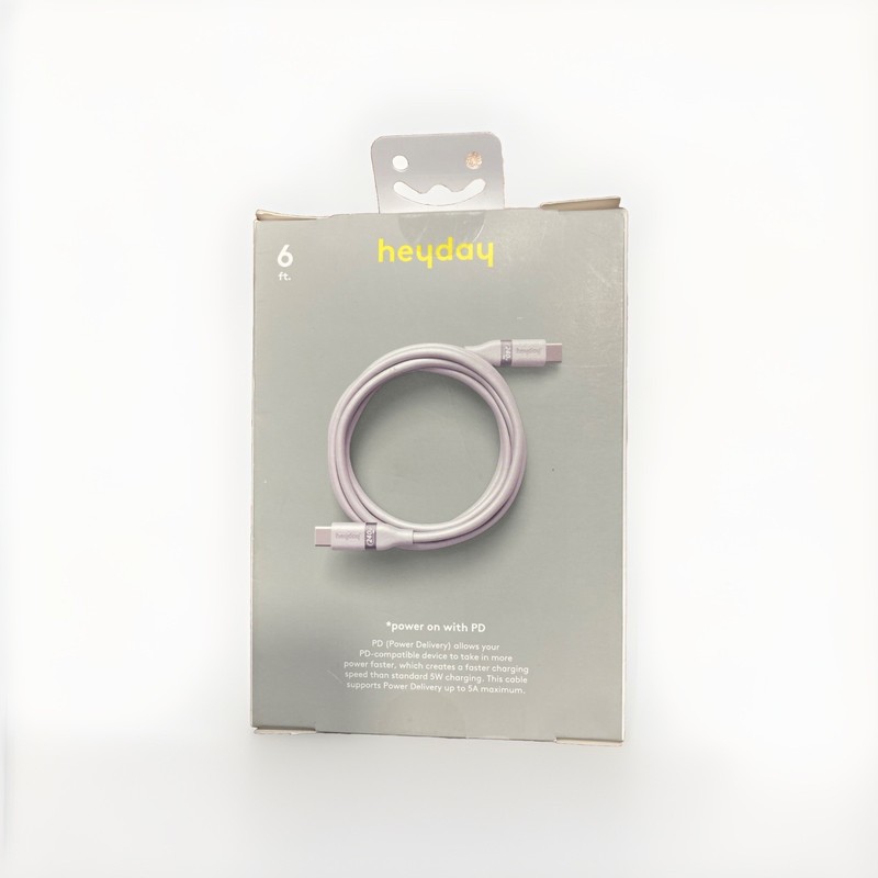 6' USB-C to USB-C Fast Charging Silicone Cable - heyday White Clay gallery