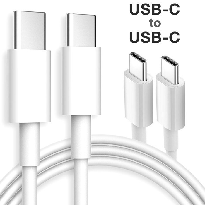 USB-C to USB-C Fast Charge Data Sync Cable 60W White TPE Copper Reinforced