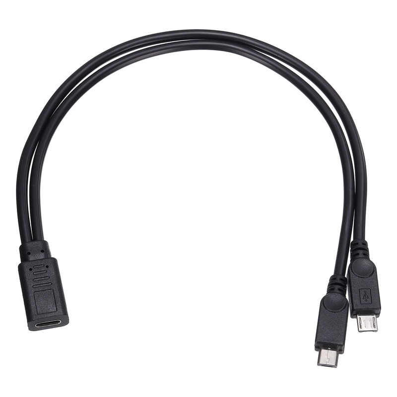 Type C Female to Micro USB Male 2 in 1 Splitter 11.8″