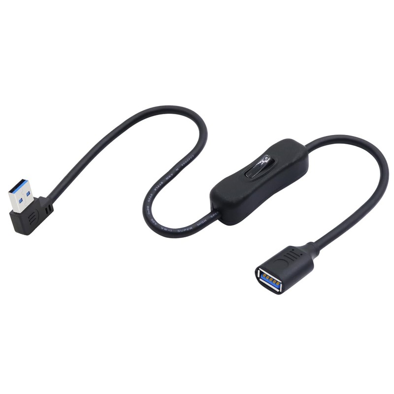 90 Degree USB 3.0 Switch Extension Cable Male To Female Power Left Angle 0.5 M