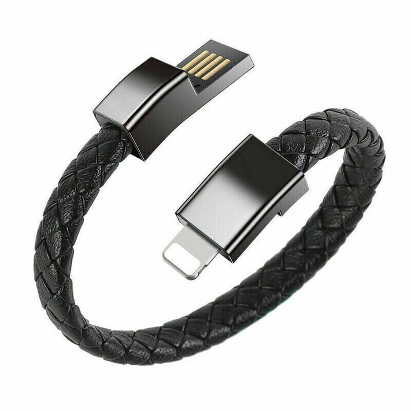 USB Fast Charge For iPhone Type C Micro Bracelet Leather USB Lead Charger Cable