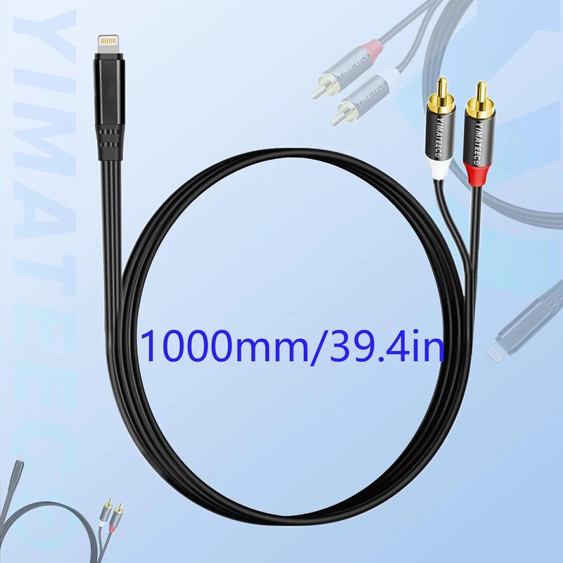 Lightning to RCA Cable Audio Aux Adapter, [MFi Certified] 2 RCA Audio Y Splitter gallery