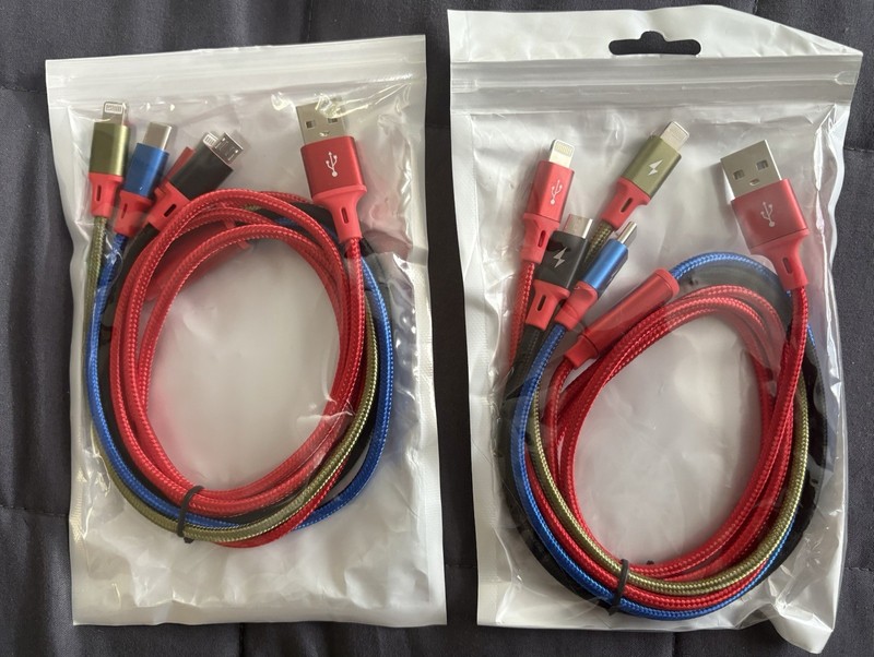 Short Multi Charging Cable, 1Ft/2Pack Multi Charging Cord, 4 in 1 Multi Charg... gallery