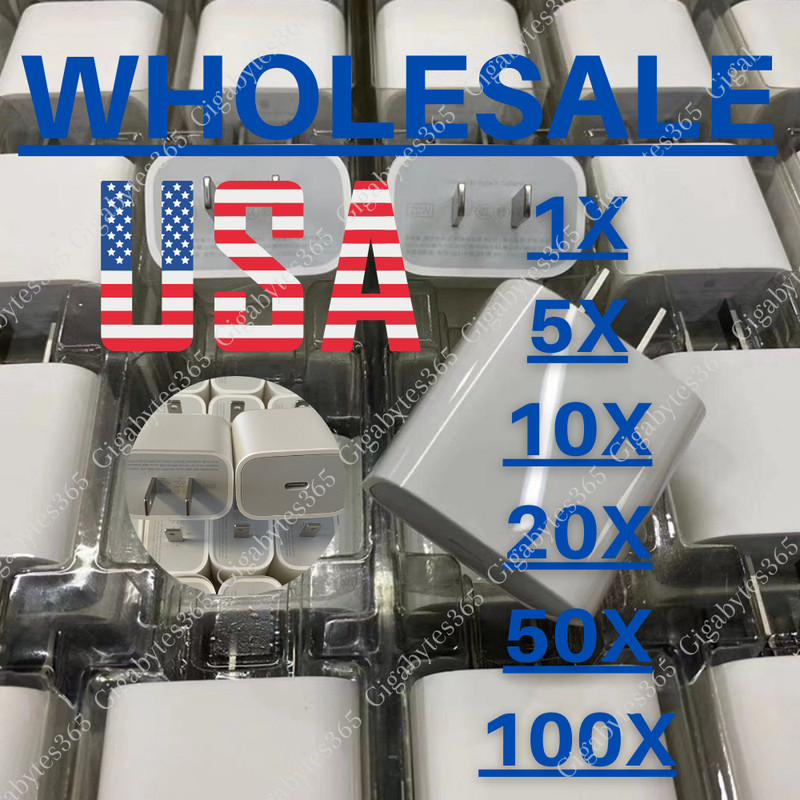 Wholesale Lot 20W PD USB-C Power Adapter Fast Wall Charger For iPhone 14 13 12 8