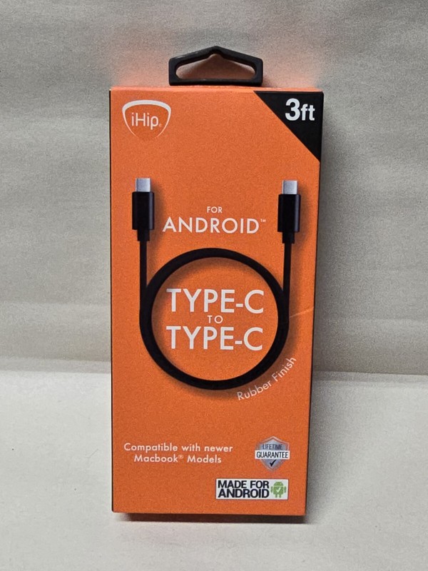 iHip Brand USB Type C to Type C Charge Cable for Android, Macbook