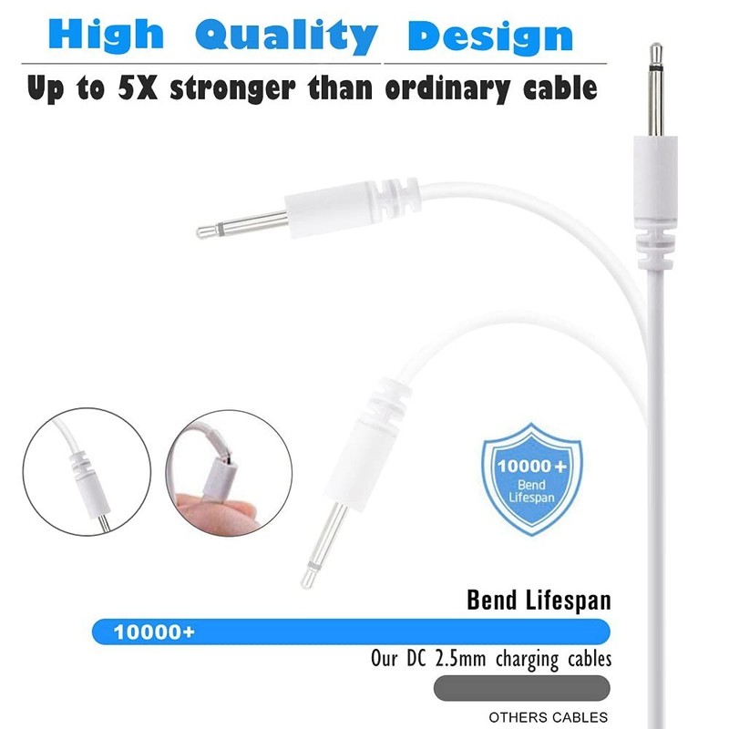 2.7ft USB to DC 2.5mm Charger Cord - 2 Pack Backup for Laptops & Power Banks gallery