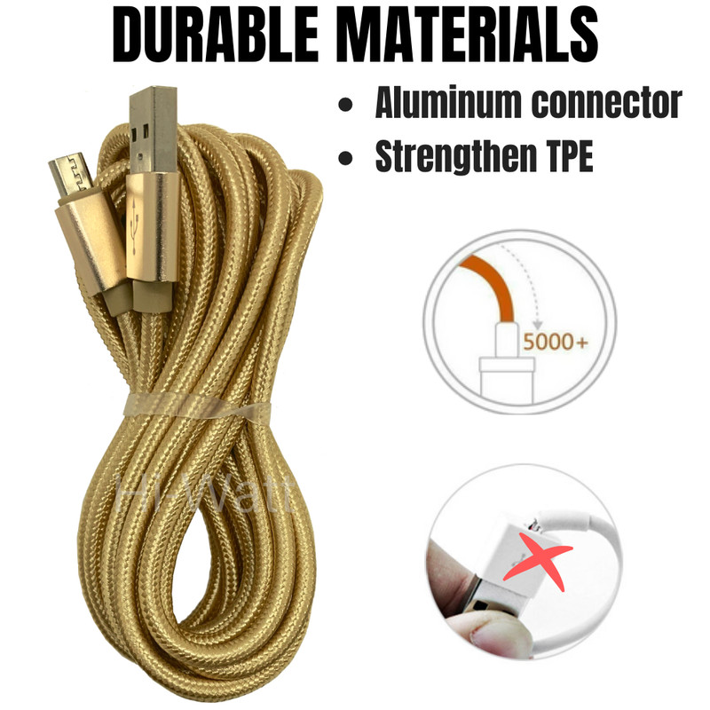 5x Micro USB Fast Charger Data Sync Cable Braided Cord For Samsung Android 10FT gallery