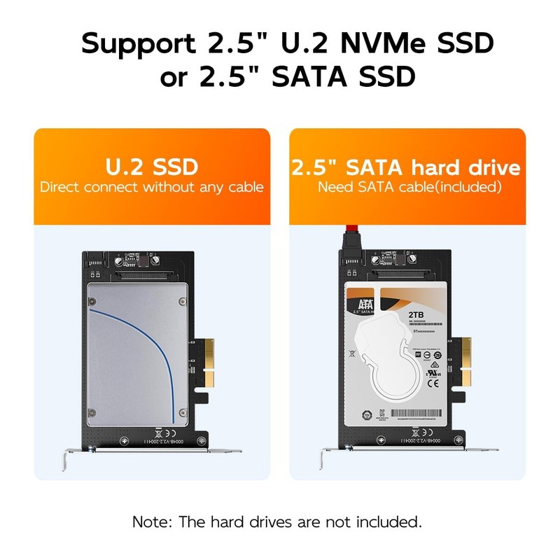 U.2 To PCIe 4.0 X4 Adapter Card 2.5 Inch U.2 SFF8639 SSD 64Gbps Full Speed gallery