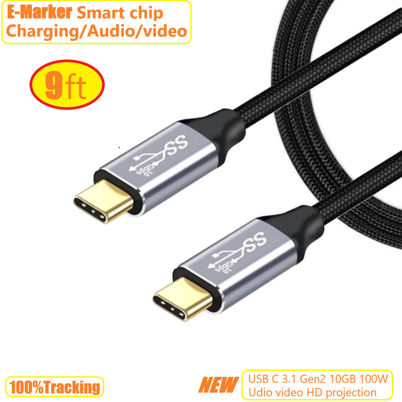 9ft 4K HD projection USB Type-C 5A 100W Charging/Audio/video Cable Thunderbolt 3