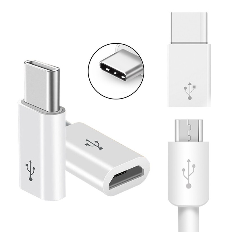 10PCS V8 to Type C Adapter USB C to Micro USB Converter Plug Connector White Lot gallery