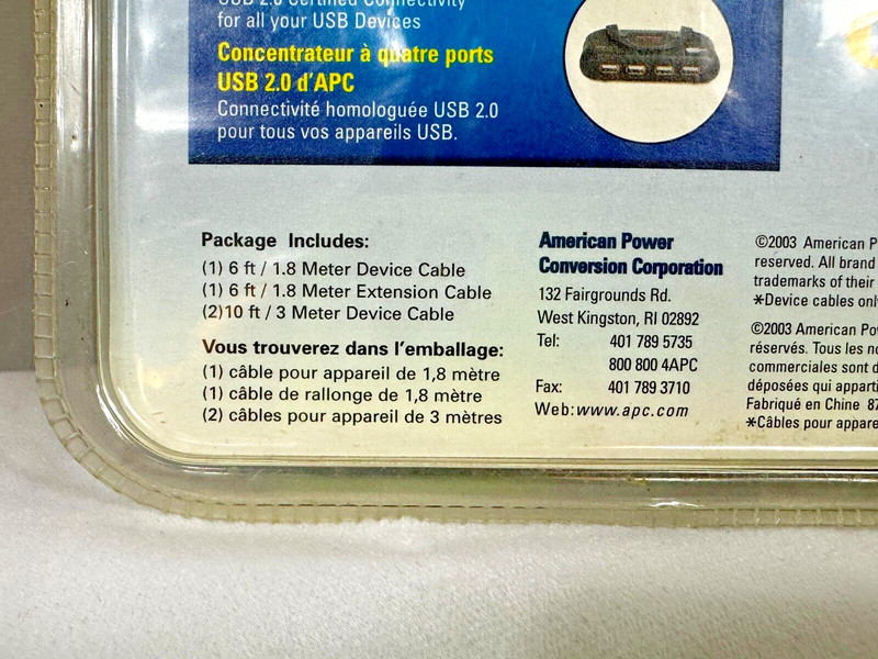 APC Hi-Speed USB 2.0 Cables - Gold Series Pack of 4 - Sealed in Package NIP gallery