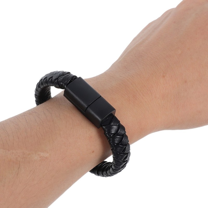 Black USB Type C Cable Wristband with Fast Data and Charging Compatibility gallery