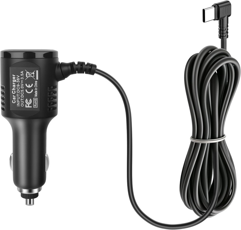 USB-C Car Charger for Dash Cam,Type C USB Power Cord for Car Dashcam Camera Char