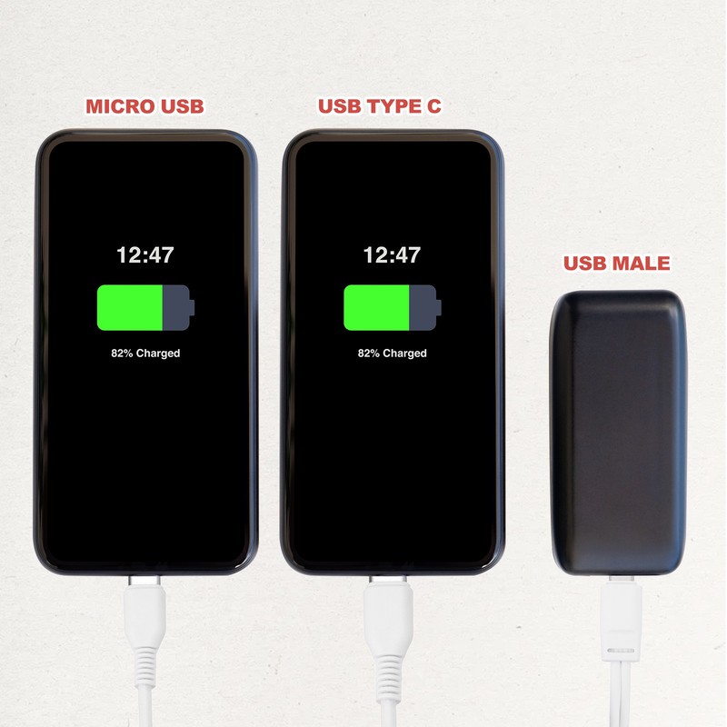 Multi USB Type C Male to Micro USB and USB Type C 2 in 1 Splitter 8'' White gallery