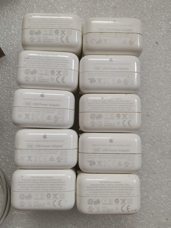 Lot 10 OEM Apple 10W A1357 USB Wall Chargers Power Adapters w/ Lightning Cables gallery