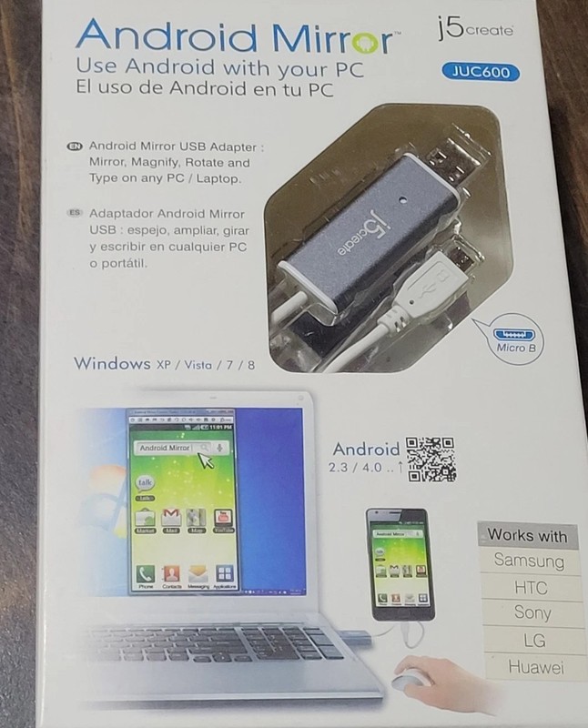 Android Mirror Use With PC Computer/Laptop USB Adapter Micro B Android Phone gallery