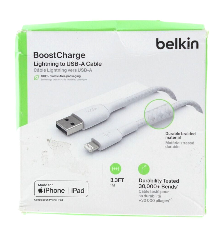 Belkin Boost Charge USB-A to 8 pin connector for iPhone iPad Braided Cable