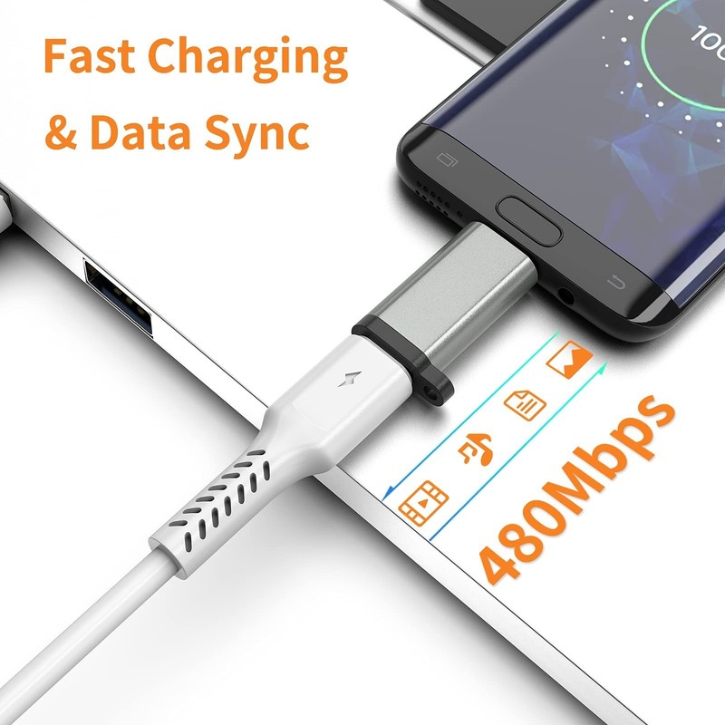 USB-C to Micro USB Adapter 3-Pack USB 2.0 Charge Data Sync ULIFTUS gallery