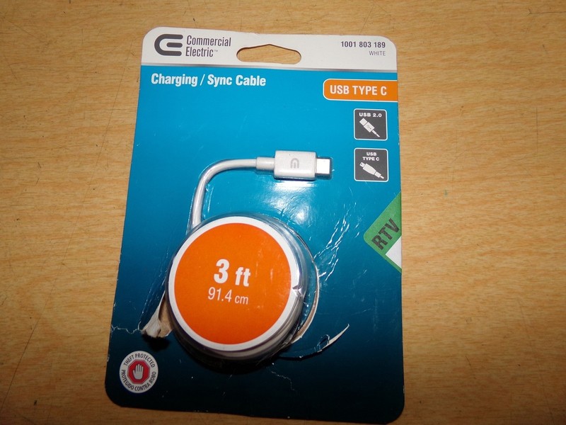 NEW Commercial Electric 1001 803 189 Charging Sync USB Type C Cord