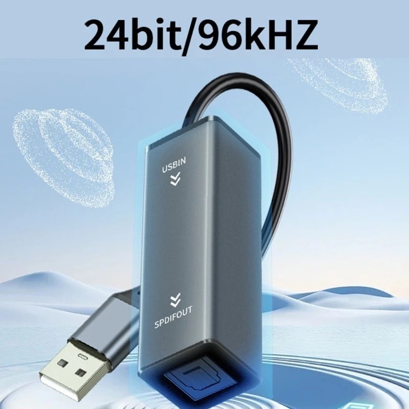 Cubilux USB A to TOSLINK Optical Fiber Audio Adapter USB to SPDIF Original GH AU gallery