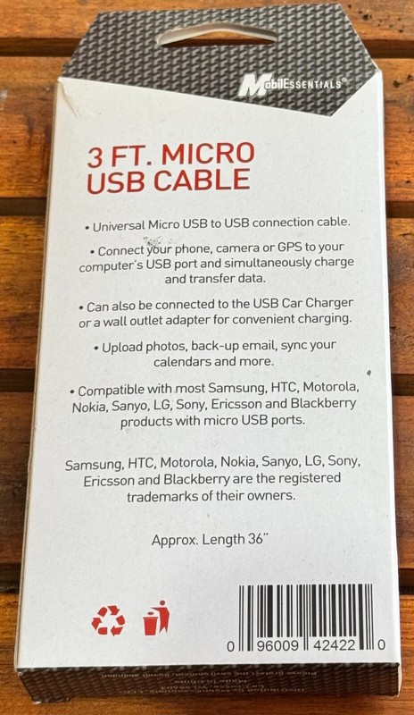 MobilEssentials 3 FT Micro USB Cable | Black gallery