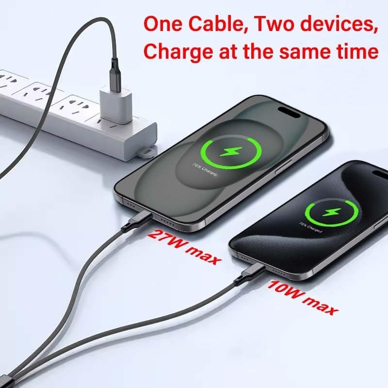 Nylon Braided 4FT USB-C Dual Charge Cable - Supports iPhone 15 & MacBook gallery
