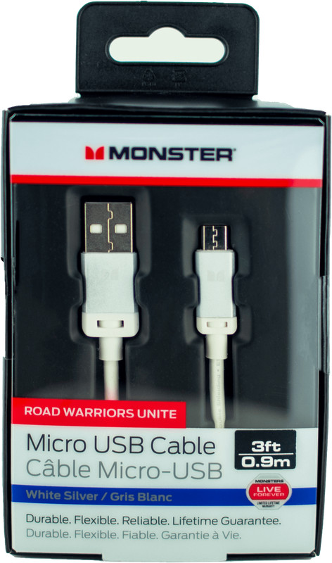 3x Monster High Quality Micro USB to USB cable charging & sync Android 3ft 90cm gallery