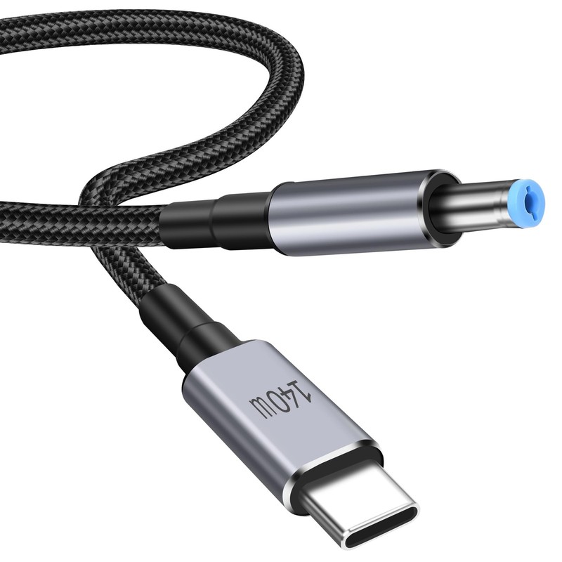 USB C To DC 5.5×2.1mm Power Cable Quick Charging Cord PD 140W 7A 1.8M Output