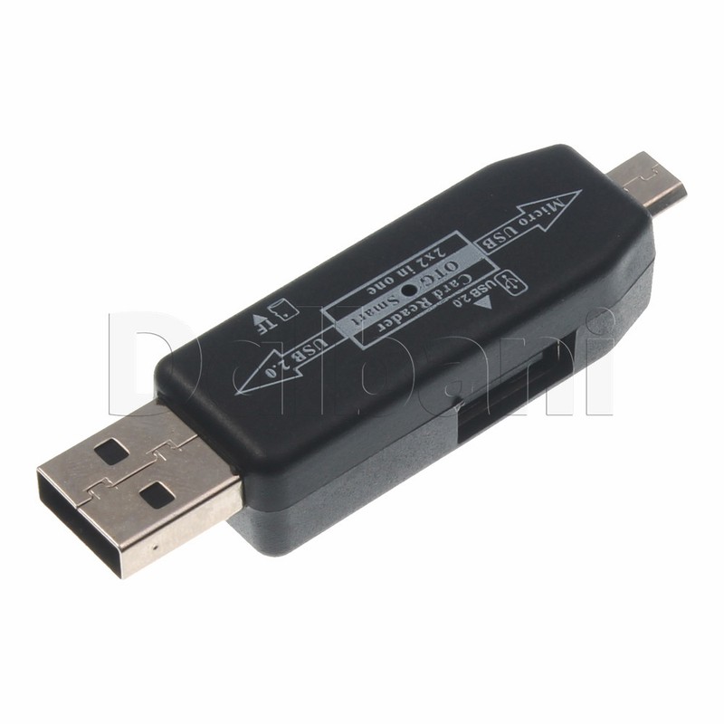 D-332 Dual Use Micro USB OTG Port TF SD Card Reader Combo for Universal Devices