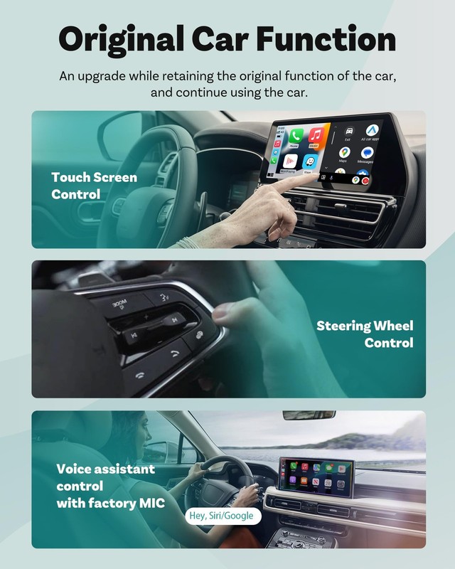 USB-C Mini 3.0 Wireless CarPlay & Android Auto Adapter – for Apple iPhone/And... gallery
