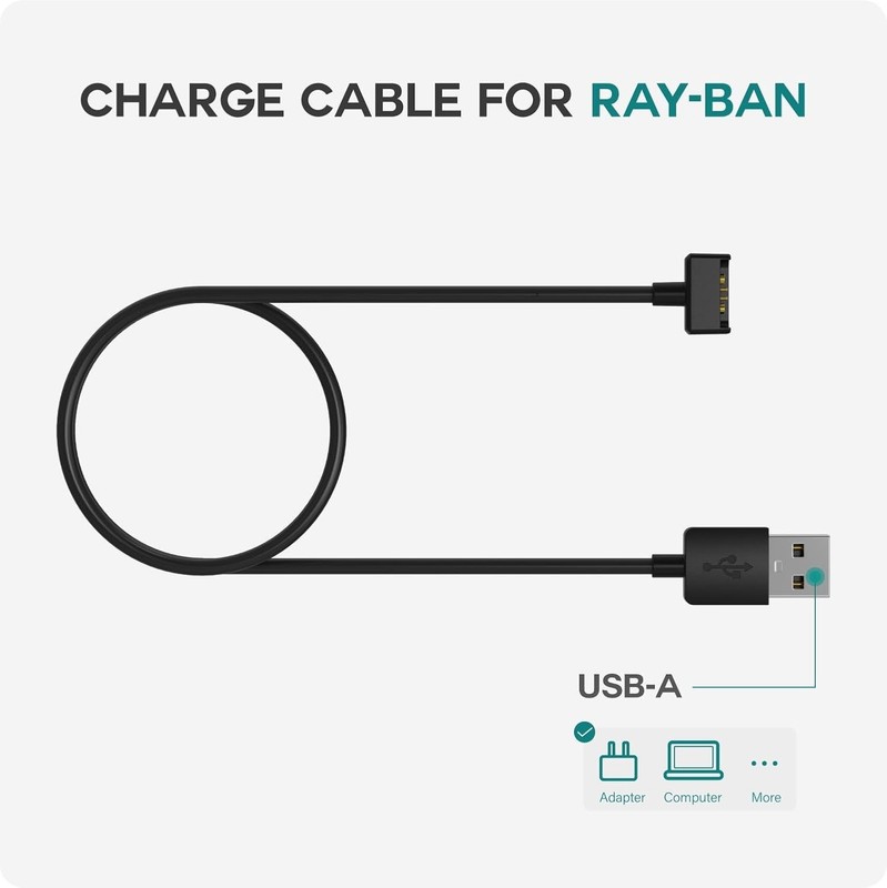Charger Cable Compatible with Ray-Ban Stories Smart Glasses - 1M gallery